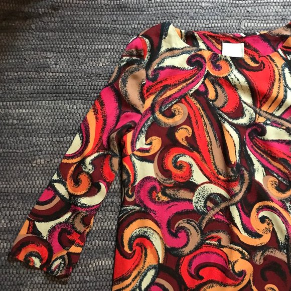 Maeve by Anthropologie Flavia Shift Dress, Swirly Print, M - Picture 3 of 12